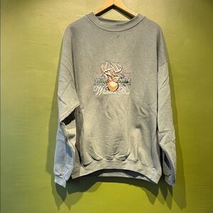 Vintage Embroidered Deer Print Men's Sweatshirt